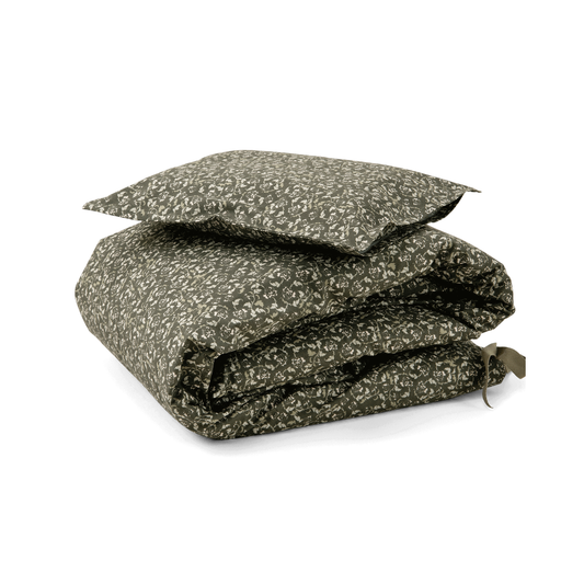 Funda de plumón percale cuna Junior - Floral Moss