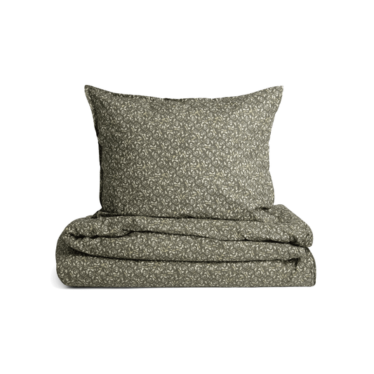 Funda de plumón percale cama - Floral moss