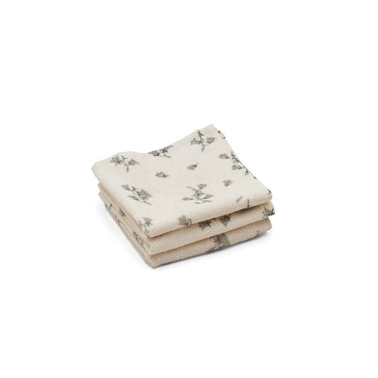 Set 3 terry wash cloth / mini toallas - Blue bell