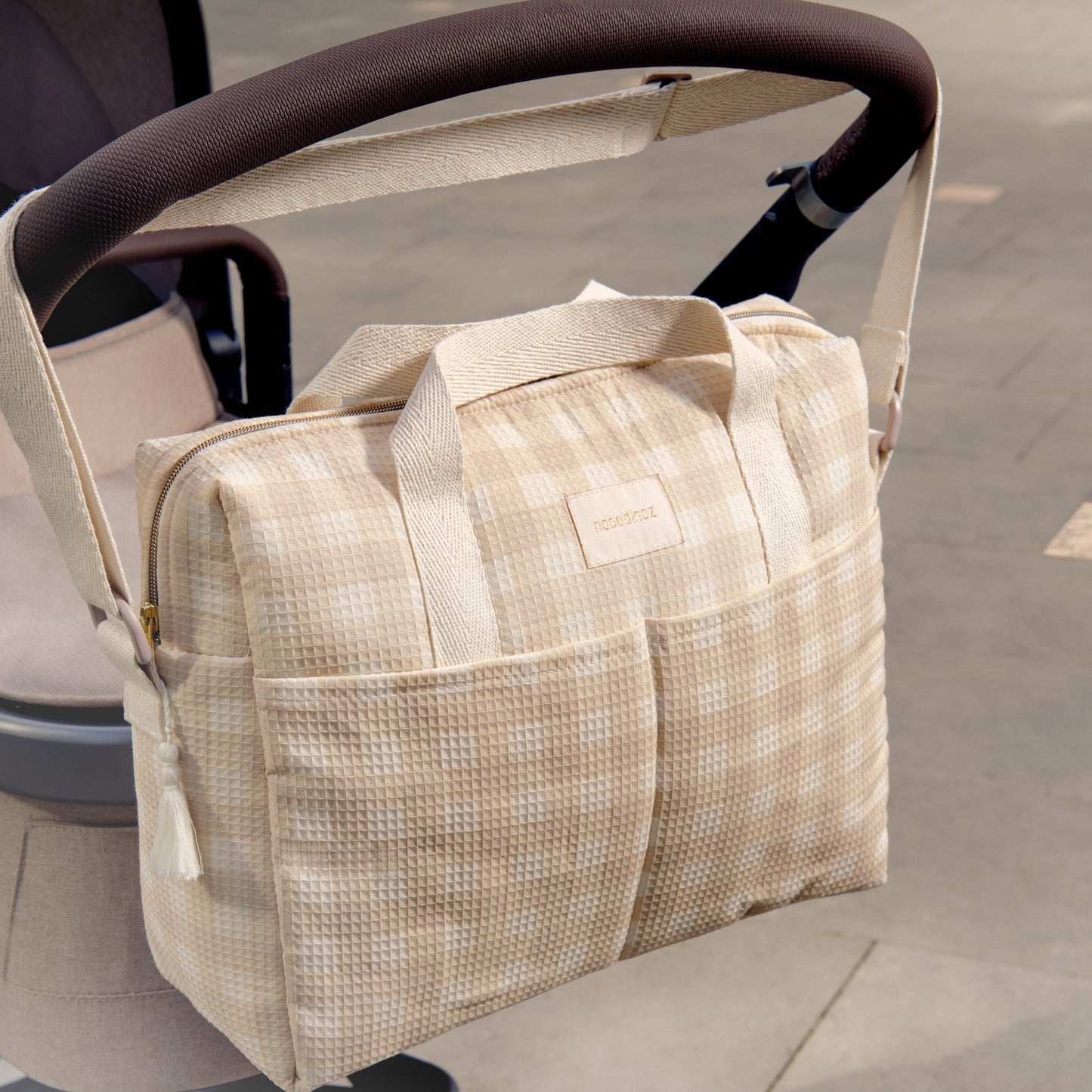 Bolso cambiador impermeable Gala - Ivory Checks