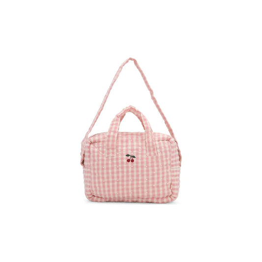 Bolso cambiador muñeca - Powder pink check