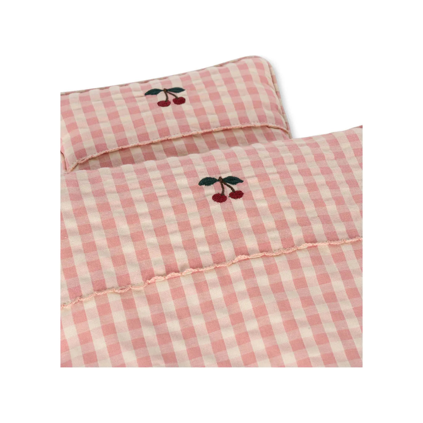 Ropa de Cama para Muñecas - Powder pink check