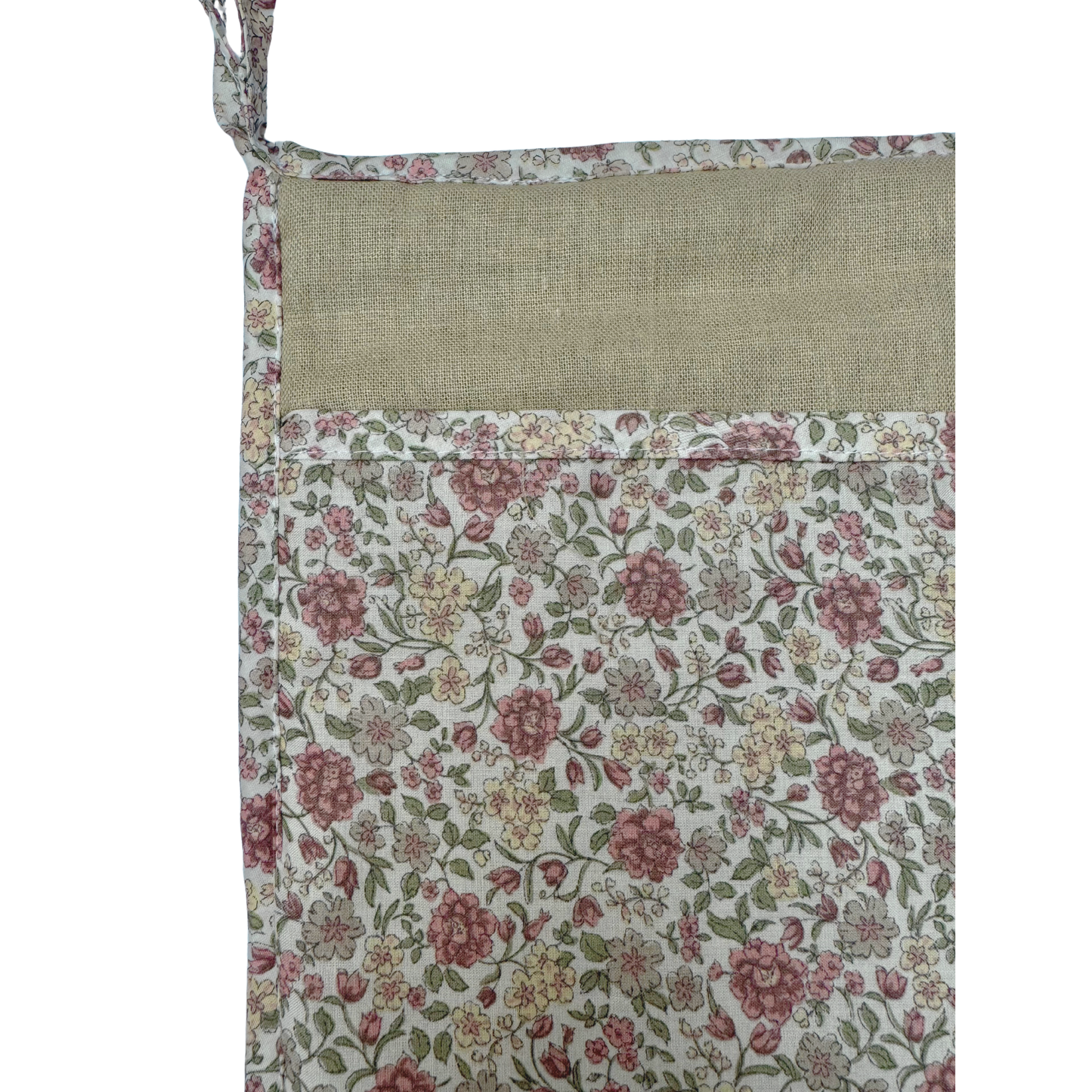 Bolsillo organizador de cuna - Beige y flores rosa